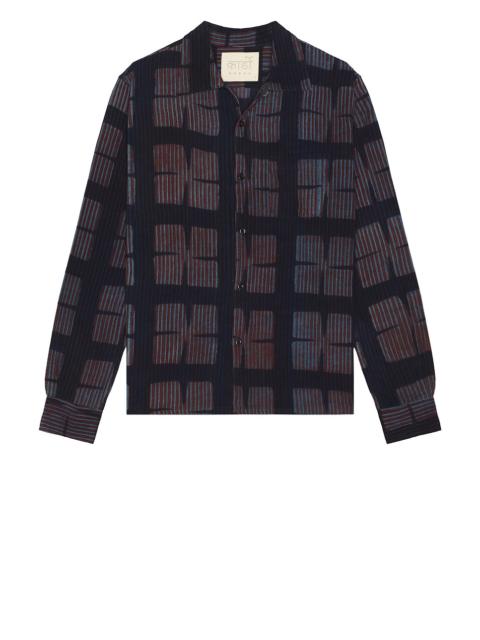 KARDO Chintan Block Print Boxy Fit Long Sleeve Shirt