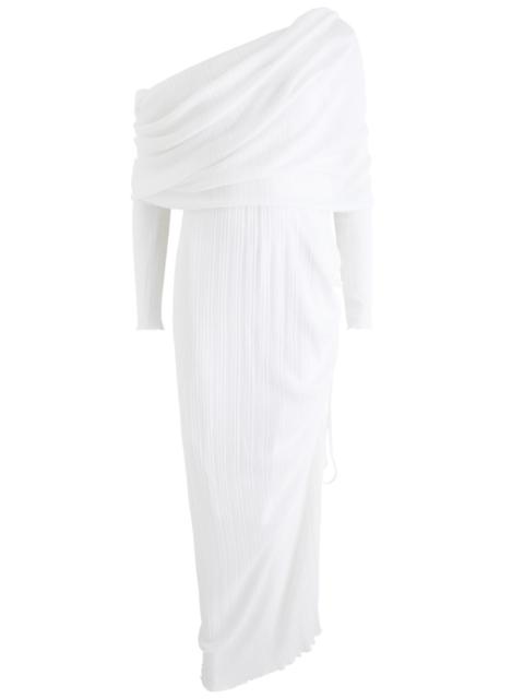 Alaïa Off-the-shoulder plissé maxi dress