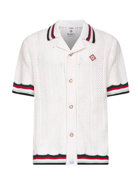 CASABLANCA White crochet Montagne Ondulee shirt