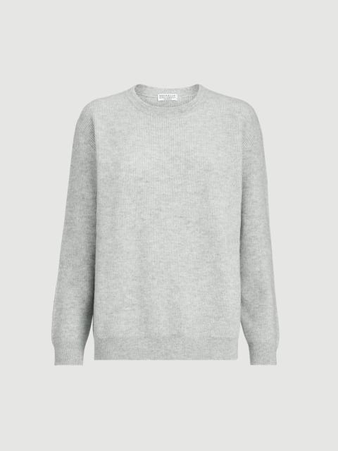 Brunello Cucinelli Cashmere English rib sweater with monili