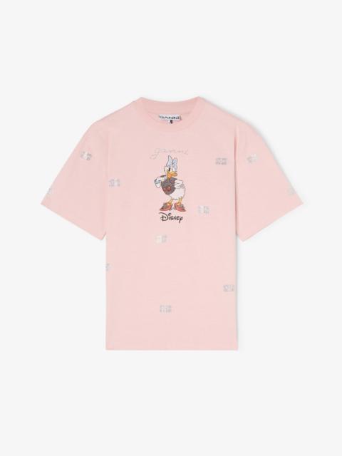 GANNI GANNI X DISNEY DAISY DUCK PINK PRINTED T-SHIRT