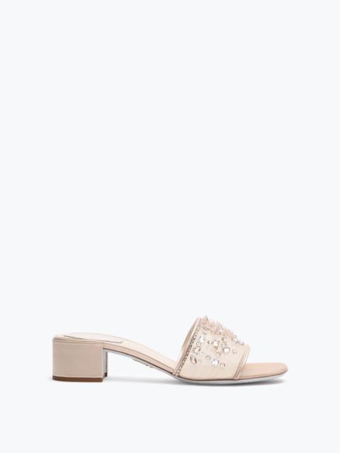 RENE CAOVILLA Cinderella Nude Slider Sandal 40