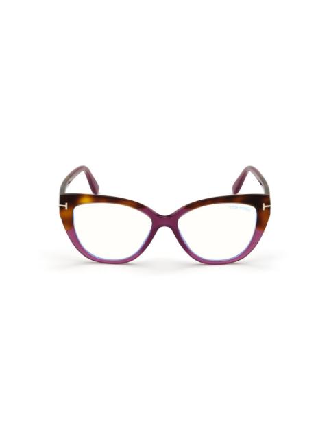 TOM FORD Tom Ford Blue Light Block Cat Eye Ladies Eyeglasses FT5673-B 081 54