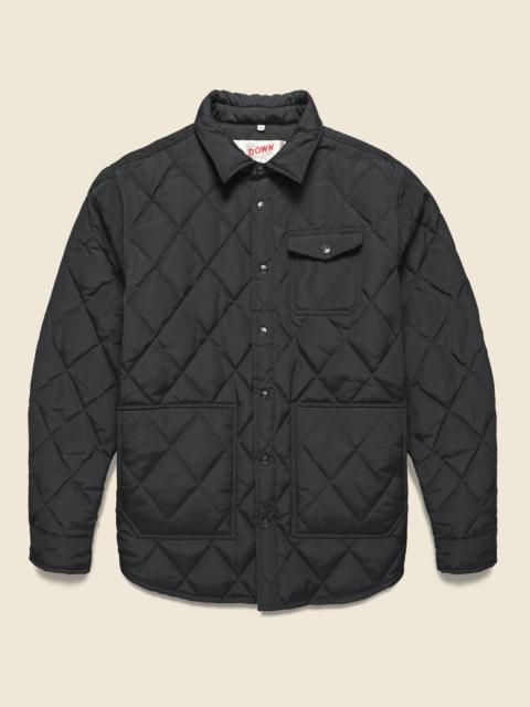 Schott Down-Filled Quilted Shirt Jacket - Black
