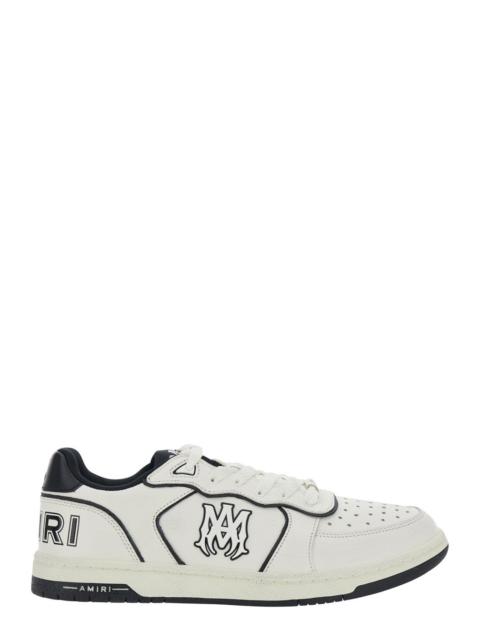 AMIRI Amiri Men 'Newport' White Sneakers Low Top With Logo Patch On The Side And Contrasting Heel With Lea