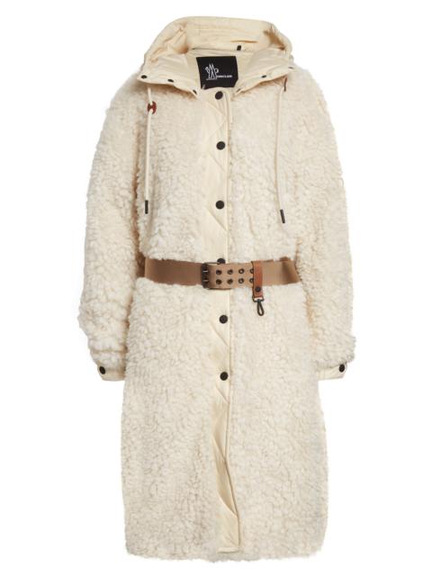 Moncler Grenoble Moncler Grenoble Blavet Teddy Fleece Long Coat in White at Nordstrom