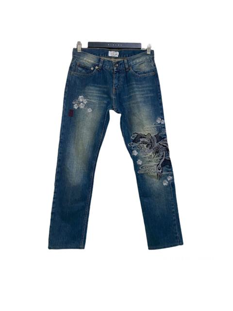 Japanese Brand - Karakuri Generation Dragon Embroidery Denim Jeans