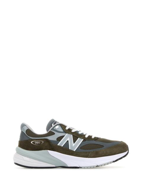 New Balance Multicolor mesh and suede 990v6 sneakers