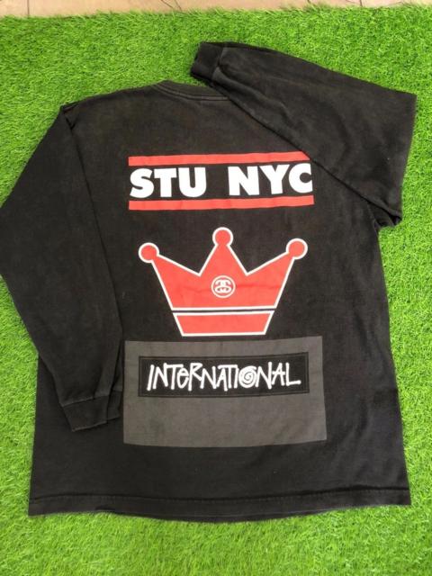 Other Designers Stussy × Vintage - Vtg Stussy NYC International Worldwide Long Sleeve T-shirt