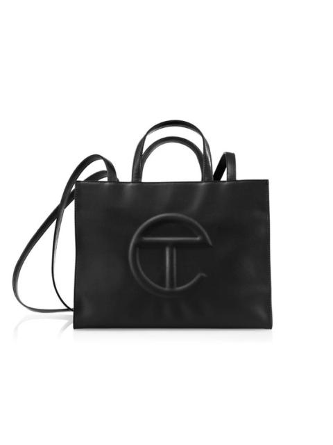 Other Designers Telfar Medium Black Shopping Bag Faux Leather Tote