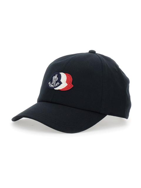 Moncler Moncler Men Blue Baseball Cap With Logo Patch On The Front And Back In Cotton For Men