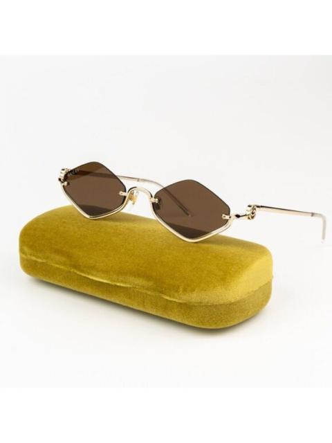 GUCCI NEW Gucci GG1604S 002 Gold Brown Geometric Women Sunglasses