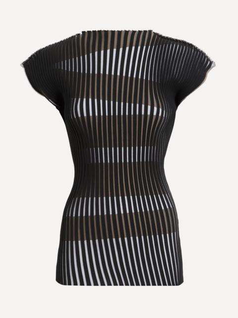 ISSEY MIYAKE STRIPE PLATING KNIT Top
