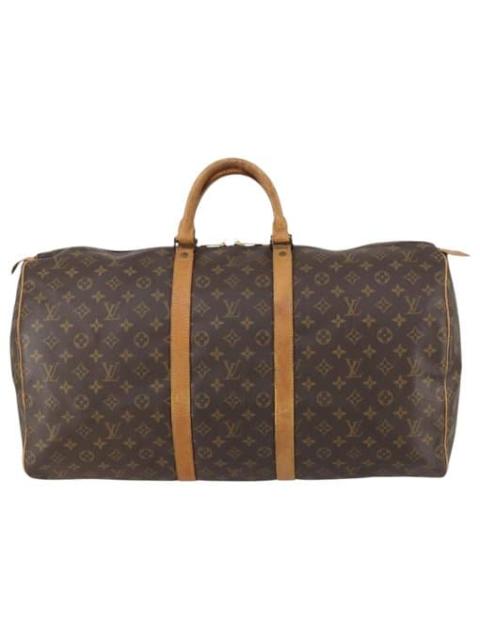 Louis Vuitton Keepall leather travel bag