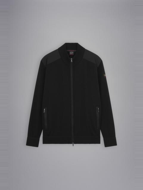 Paul & Shark WOOL FULL ZIP SWEATER WITH ICONIC BADGE