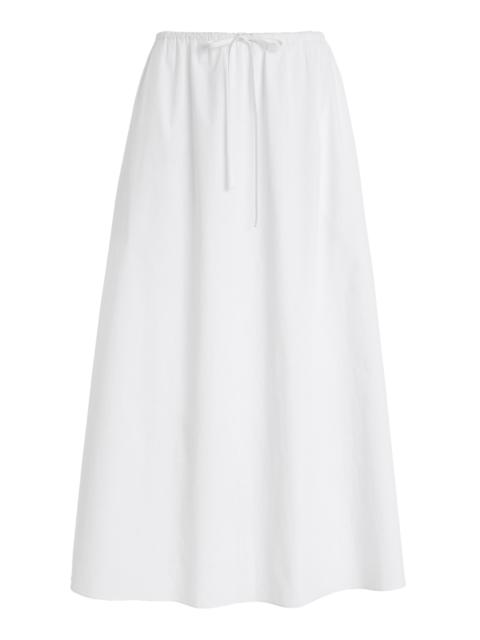 MATTEAU Drawcord Organic Cotton Maxi Skirt white
