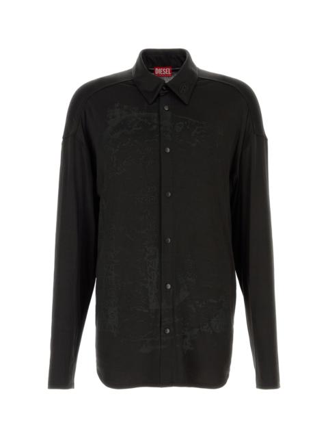 Diesel Black stretch acetate S-Frederic shirt