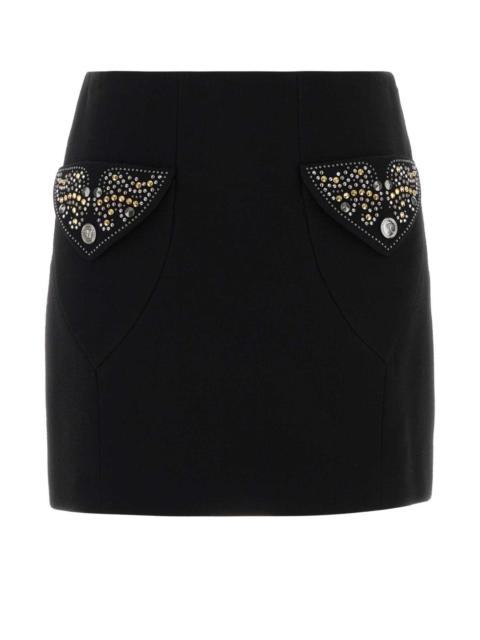 VERSACE Versace Women Black Wool Mini Skirt