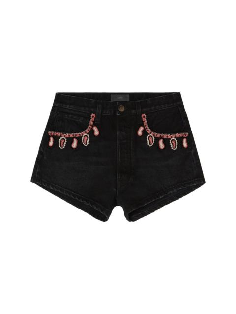 Inner Energy embroidered denim shorts