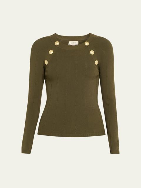 L'AGENCE Gretchen Button Knit Pullover