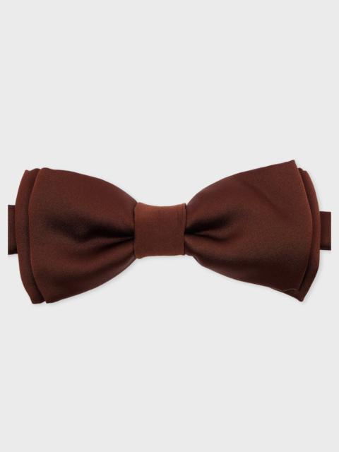 Paul Smith Chocolate Brown Pre-Tied Satin Bow Tie
