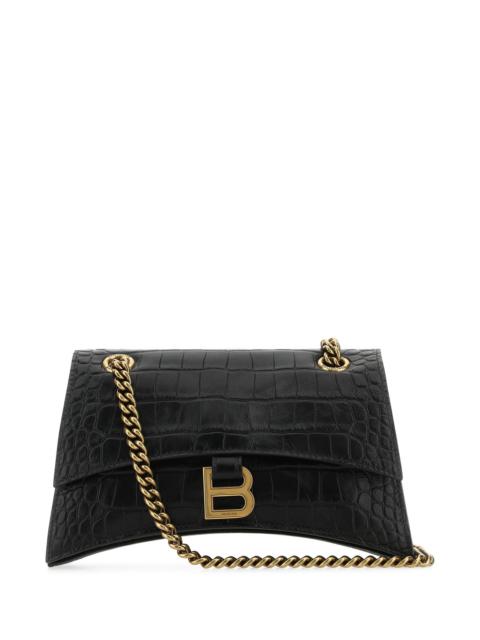 BALENCIAGA Black leather Crush S shoulder bag