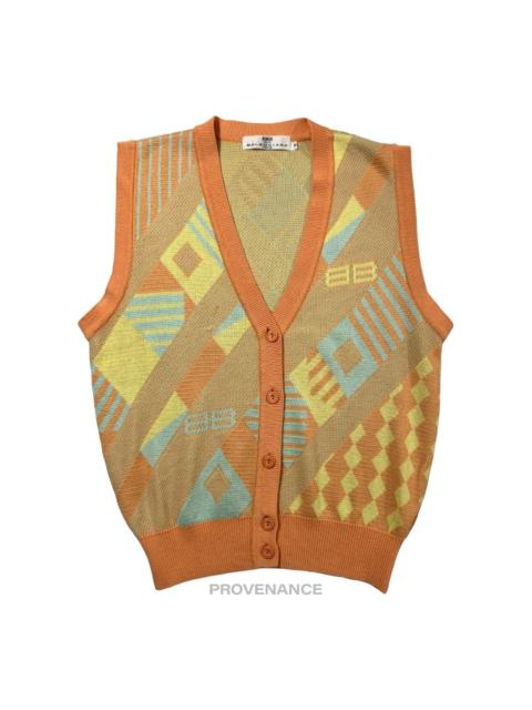 BALENCIAGA Balenciaga BB Logo Colorblock Sweater Vest - Multicolor M