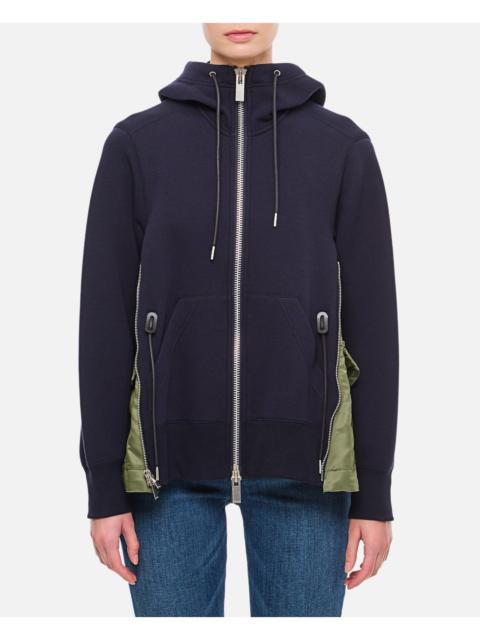 sacai Sacai Women Sponge Sweat X Nylon Twill Hoodie