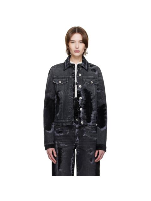 Jean Paul Gaultier Black 'The Flocked' Denim Jacket