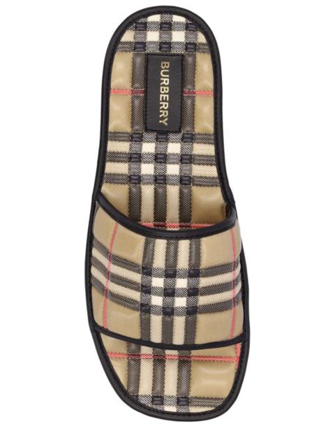 BURBERRY "CHECK" QUILTED FLAT SLIDES