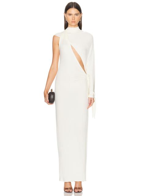 ATLEIN One Shoulder Cut Out Draped Dress