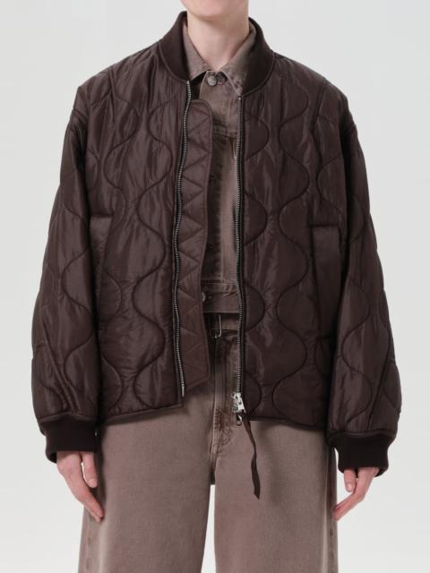 AGOLDE ISLA QUILTED JACKET IN BOURBON