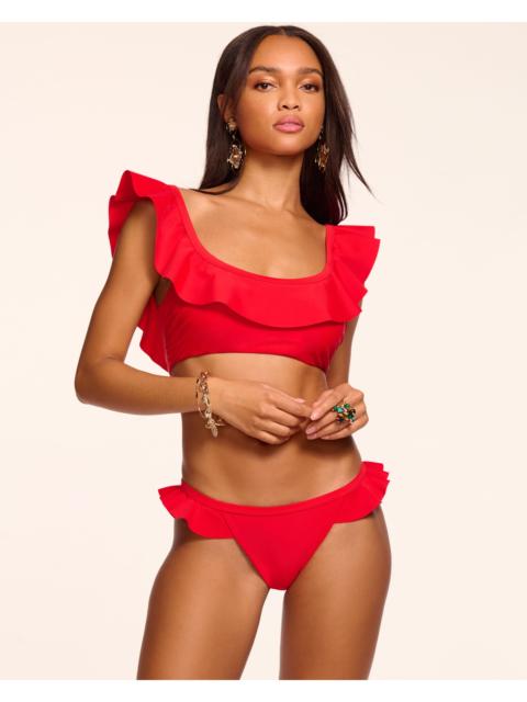 RAMY BROOK Letty Ruffle Scoop Neck Bikini Top