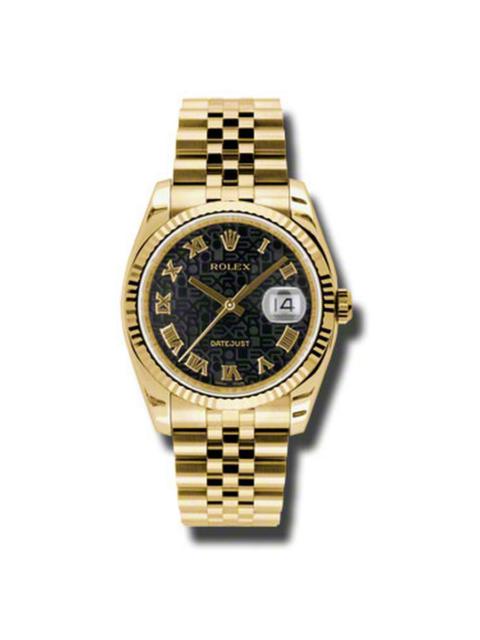 ROLEX Rolex Oyster Perpetual Datejust 36 Black Dial 18K Yellow Gold Automatic Men's Watch 116238BKJRJ