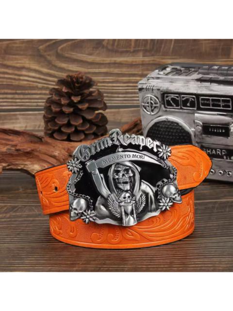 Cowboy Equipment - Skull Buckle Pu Leather Belt
