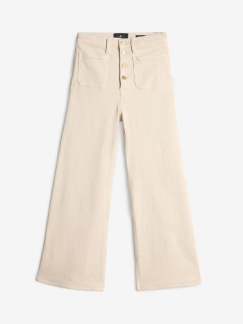 7 For All Mankind Luxe Vintage Ultra High Rise Cropped Jo in Creme