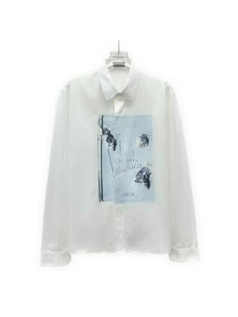 Dior Dior X Daniel Arsham White Print Cotton Single-Breasted Long Sleeve Shirt