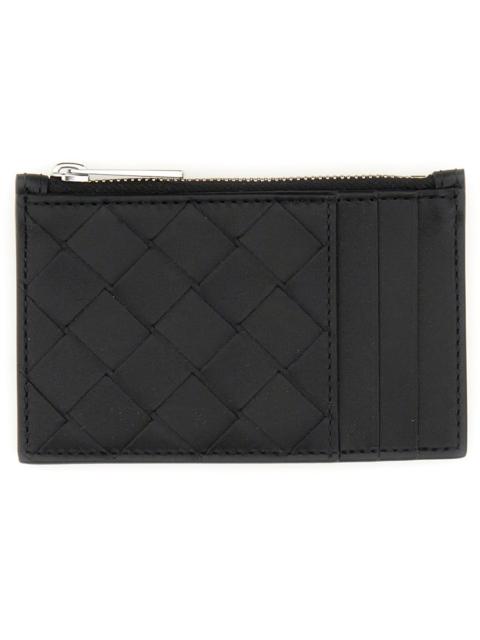 Bottega Veneta Bottega Veneta Men Woven Card Holder With Zipper