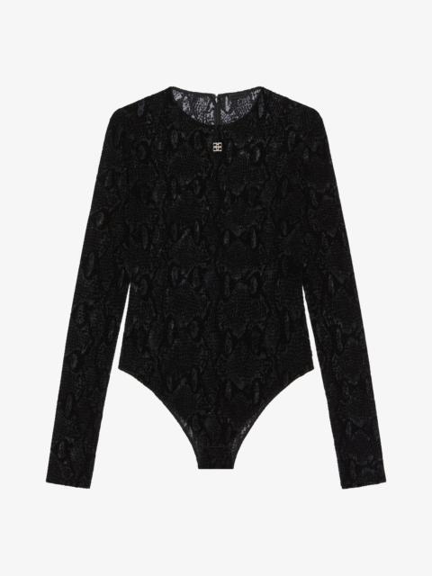 Givenchy BODYSUIT IN PYTHON PRINT TULLE WITH 4G DETAIL