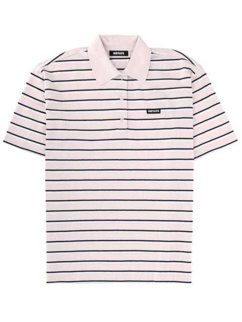 ROTATE STRIPED COTTON POLO SHIRT WITH LOGO