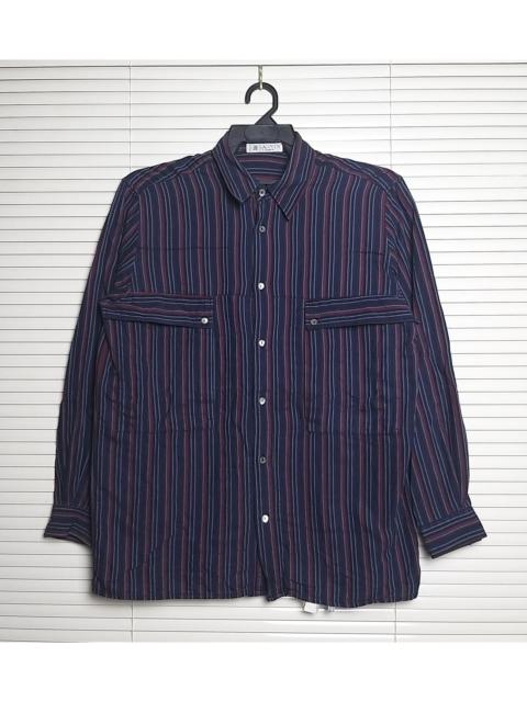 Lanvin VINTAGE LANVIN PARIS FLANNEL DOUBLE POCKET BUTTON UP SHIRT