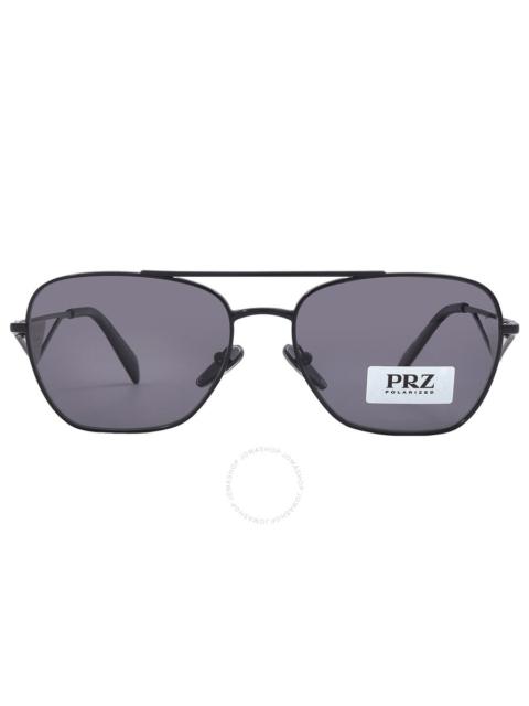 Open Box - Prada Polarized Grey Navigator Ladies Sunglasses PR A50S 1AB5Z1