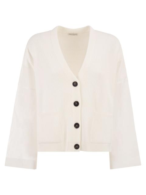 Brunello Cucinelli Brunello Cucinelli Women Ribbed Cardigan With Organza Sleeves