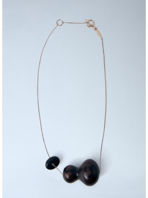 Max Mara Max Mara Women Sculptural Wood Pendant Necklace