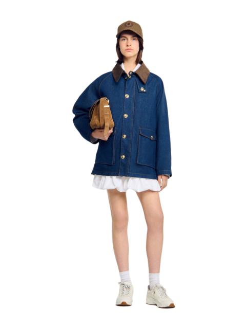 Sandro SANDRO Denim workwear jacket in Blue Jean at Nordstrom