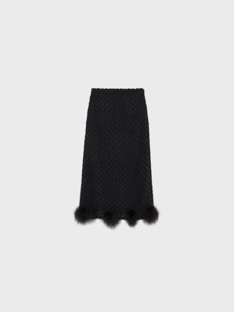 Blumarine KNITTED SKIRT WITH MARABOU FEATHERS