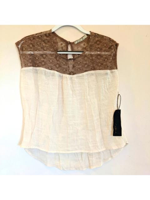 Other Designers NWT Chloe K. Semi-sheer Lace Two-tone Top Small