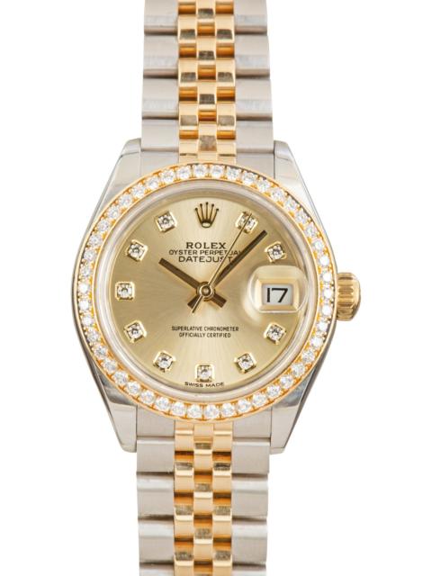 Ladies Rolex Datejust Ref 279383 Diamond Dial & Bezel