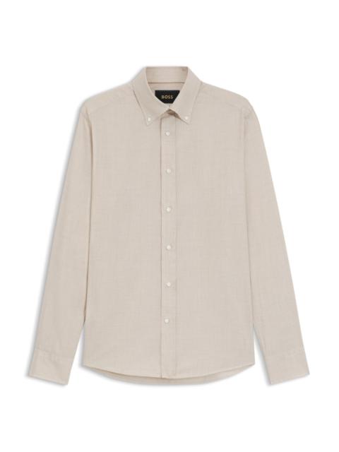 BOSS CHECKED SLIM-FIT SHIRT IN COTTON FLANNEL
