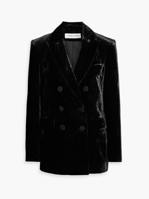 VERONICA BEARD Ellette Dickey double-breasted velvet blazer
